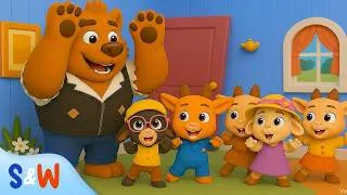 Thumbnail: 🐻🙈 Peekaboo with Big Bear & Baby Goats! 🐐👀 Fun Surprise Song for Toddlers | Sharks&Whales