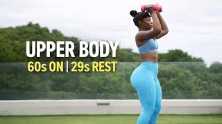 Thumbnail: 60 Sec Upper Body Burn 🔥 | 29s Rest | HomeWorkout.  Sound by @lu__wellyn.
