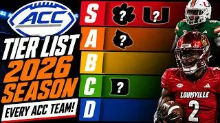 Thumbnail: 2026 ACC College Football Tier List!