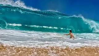 Thumbnail: Dangerous Shorebreak vs Skinny Human