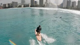 Thumbnail: Surfing Cunhas to Queens 1 min POV Ride BIG WAIKIKI SWELL July 17-18
