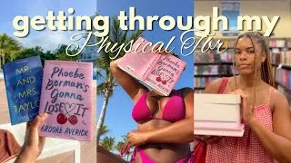Thumbnail: getting through my physical tbr 🌺 new bookstores, anniversary trip & debut update (exciting news!!!)