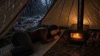 Thumbnail: ⛈ Heavy Rain for a Whole Day Non-Stop || Solo Camping in Non-Stop Heavy Rain | ASMR ‼