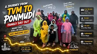 Thumbnail: TVM to Ponmudi in Heavy Rain 🌧️ | Kerala’s Most Beautiful Foggy Road Trip | Family Travel Vlog