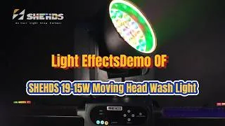 Thumbnail: SHEHDS 19x15W Moving Head Wash – light effects demo. 💡