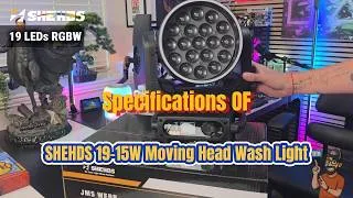 Thumbnail: SHEHDS 19x15W Moving Head Wash Light – Key Specs🎨