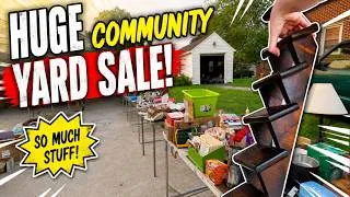 Thumbnail: HUGE COMMUNITY YARD SALE Shop Along With Me At Yard Sales!
