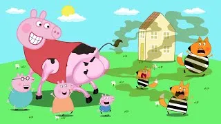 Thumbnail: Everyone Stay Calm!! Peppa Pig vs. the Fox Prisoner Family! | Peppa Pig Funny Animation
