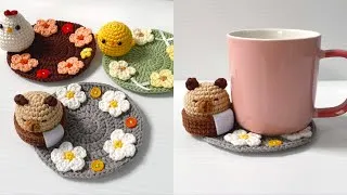 Thumbnail: Cute Crochet Animal Mug Coasters ☕ Easy Beginner Tutorial