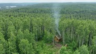 Thumbnail: Rainy night in a log cabin, woodworking with hand tools in the wilderness