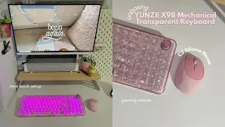 Thumbnail: Dream Keyboard unboxing🧊💭| YUNZII X98 Transparent Mechanical Keyboard & C2 silicone mouse 🍡