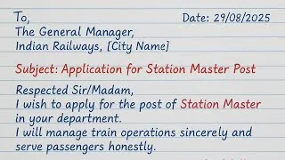 Thumbnail: ✍️ Short Application for Station Master Job | Job Application Letter in English