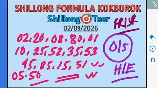 Thumbnail: 02/09/2026 Shillong teer | Today teer common number & fc target h/e line | Shillong formula kokborok