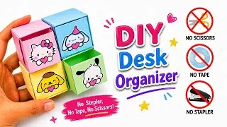 Thumbnail: DIY Kawaii Desk Organizer | No Scissor No Stepler | How to Make Desk Organizer | Paper Craft ideas