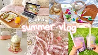 Thumbnail: 🌺Summer day in my life🍒aesthetic picnic🧺 relaxing & productive🎀 painting with Ohuhu🍧