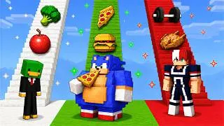 Thumbnail: GYM vs FAT vs THIN Stairs Battle in Minecraft…