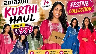 Thumbnail: Trendy kurthi set haul from Amazon under 999 / festivewear collection 