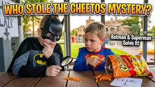 Thumbnail: The Missing Cheetos Mystery | Flash vs Batman | SuperHeroKids Comic In Real Life