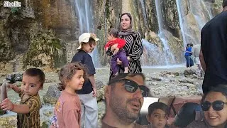 Thumbnail: 🌊🏡 Rural Life Adventure: Hamid’s Family Visits a Beautiful Waterfall with Sajjad’s Family ❤️🌿