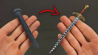 Thumbnail: Mini Flamberge Sword From a Steel Bolt | Epic Metal Forging & Craftsmanship