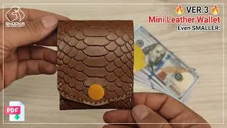 Thumbnail: How to make this unusual simple mini leather wallet - ver.3 | Free pattern