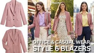 Thumbnail: How to Style 6 Dusty Pink Blazers for Office Wear and Casual Wear | ShopperSuz