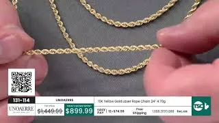 Thumbnail: 💛 UnoAErre 10K Yellow Gold Laser Rope Chain ✨ Timeless Italian Gold Luxury