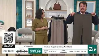 Thumbnail: Brian Bailey Washed Crepe Drawstring Waist Pant 👖✨ Effortless Style & All-Day Comfort!