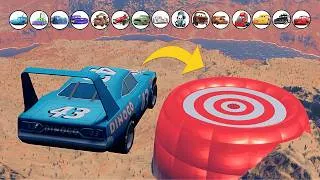 Thumbnail: Which Pixar Car Can Reach the Target? | BeamNG Drive