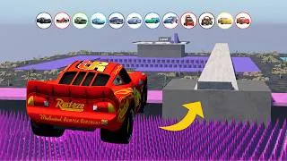 Thumbnail: Pixar Cars vs Deadly Spikes Trap! | BeamNG Drive