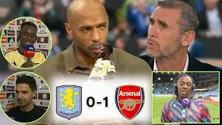 Thumbnail: 🔥 SAKA WINNER & VAR DRAMA! GUIMARÃES DEBUT | Aston Villa vs Arsenal 0-1 | Henry & Keown Reactions