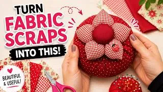 Thumbnail: What to Do With Fabric Scraps? 🌸 Make This Beautiful Flower Door Stop