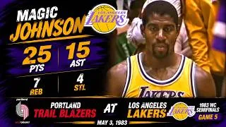 Thumbnail: Magic Johnson 25 PTS, 15 AST, 7 REB, 4 STL 🔥 Complete Game 5 Performance vs Blazers! ⭐