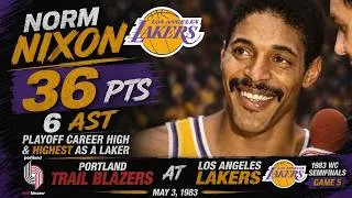 Thumbnail: Norm Nixon 36 PTS, 6 AST 🔥 Playoff & Lakers Career High vs Blazers! + Interview (1983)