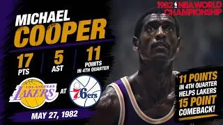 Thumbnail: Michael Cooper 17 PTS, 5 AST Highlights 🔥 11 Points in 4th | 1982 NBA Finals G1