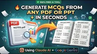 Thumbnail: Turn Any PDF into MCQs with AI ⚡