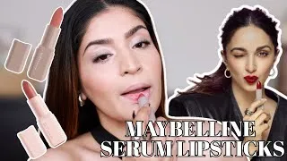 Thumbnail: *NEW* Maybelline Serum Lipstick Review + All Shades Swatches | Shreya Jain | AD