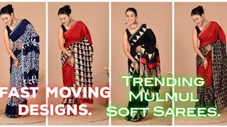 Thumbnail: Trending Mulmul Soft Cotton Sarees|FAST MOVING COLLECTIONS ONLINE.