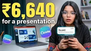 Thumbnail: I Made ₹6,640 Designing a 25-Slide Presentation in Canva (Full Client Process)