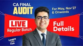 Thumbnail: CA Final Audit May,Nov'27/28 Live Batch Details | CA Shubham Keswani (AIR 8)