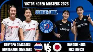 Thumbnail: Benyapa AIMSAARD/Nuntakarn AIMSAARD vs Nanako HARA/Riko KIYOSE | Korea Masters 2026 Badminton