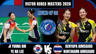 Thumbnail: JI Young Bin/Ye Na LEE  vs Benyapa AIMSAARD/Nuntakarn AIMSAARD | Korea Masters 2026 Badminton