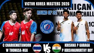 Thumbnail: CHAROENKITAMORN/THONGSA-NGA (THA) vs GARAGA/KRISHNAMURTHY ROY (IND) | Korea Masters 2026 Badminton
