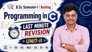 Thumbnail: Unit-2 B.Sc Semester-I Backlog | Programming in C | Important Questions | Last Minute Revision