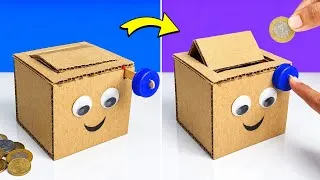 Thumbnail: Cardboard coin ATM , how to make cardboard coin piggy bank