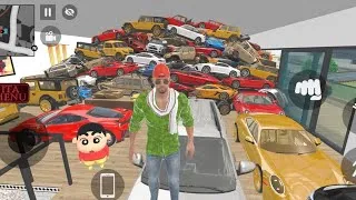 Thumbnail: Franklin and Shinchan hide all cars inside the house  🥳🎉 in indian theft auto simulator games 🎮 