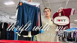 Thumbnail: THRIFT WITH ME  + TRY ON HAUL (sporty, 00s, activewear, chic, 90s)