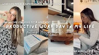 Thumbnail: PRODUCTIVE WORK DAY | Pursuing Jesus daily as a Christian entrepreneur through the chaos of life!