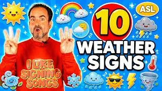 Thumbnail: 10 ASL Weather Signs | Easy American Sign Language for Beginners
