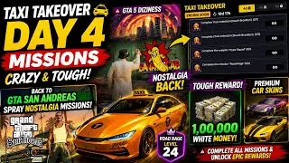Thumbnail: taxi takeover day 4 mission 😱 road rage hype squad unlock 1,00,000 white money gangstar mirage city